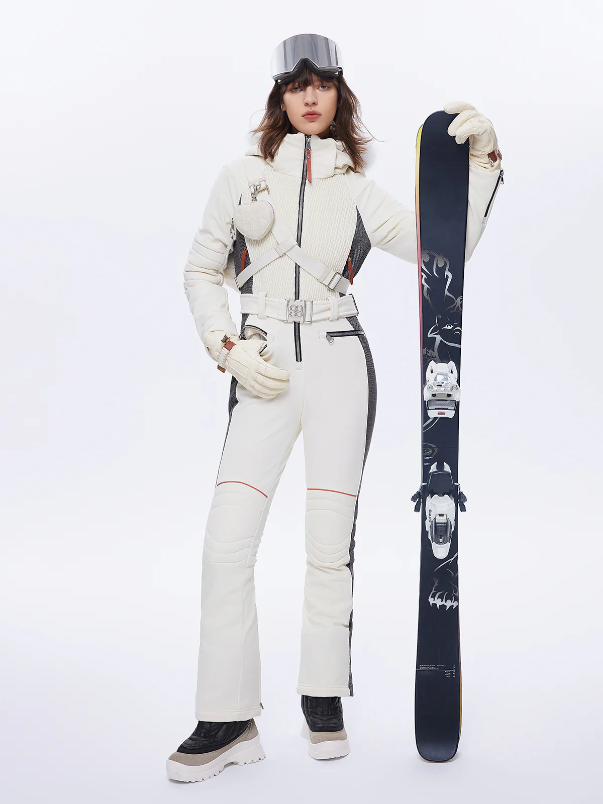 Ferra Faux Fur Down Ski Suit - Image 3