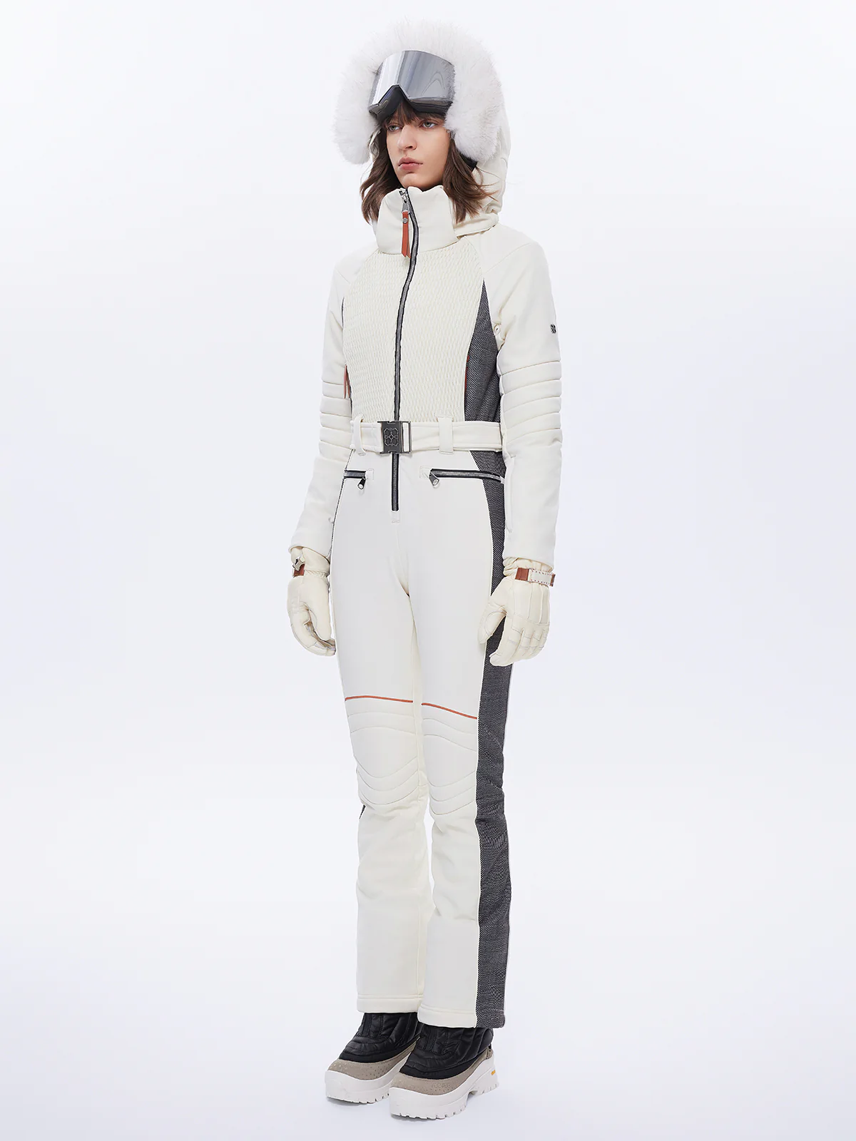 Ferra Faux Fur Down Ski Suit - Image 7
