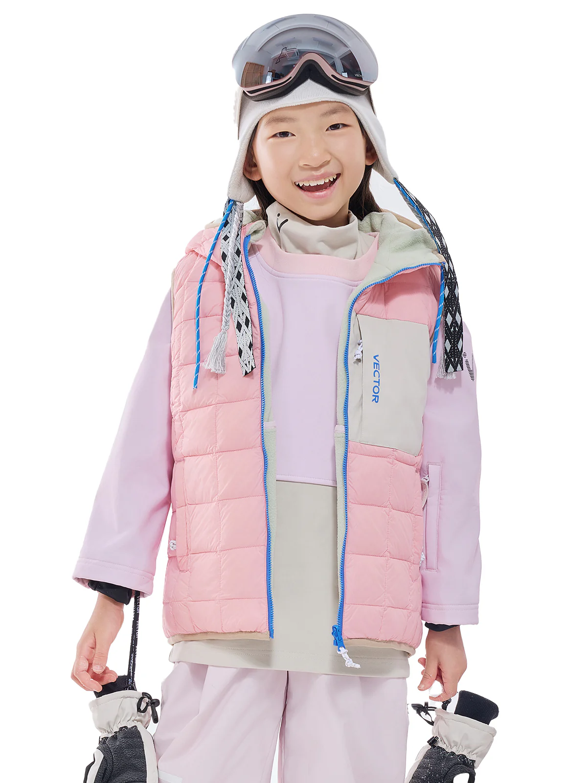 Kids' Jigsaw Reversible Down Vest - Image 2