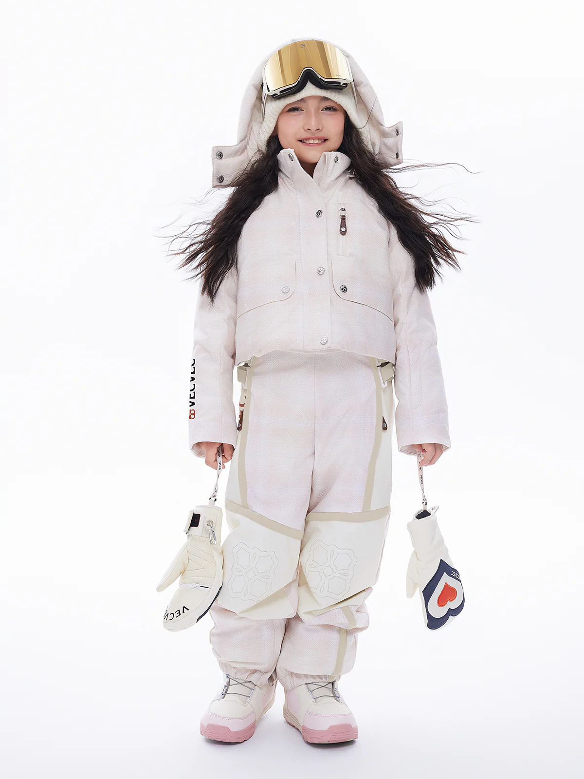 Kids' Tweed Cropped Puffer Jacket - Image 2